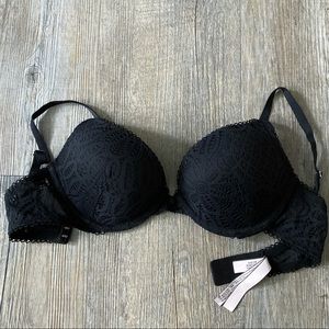 Black lace push up bra
